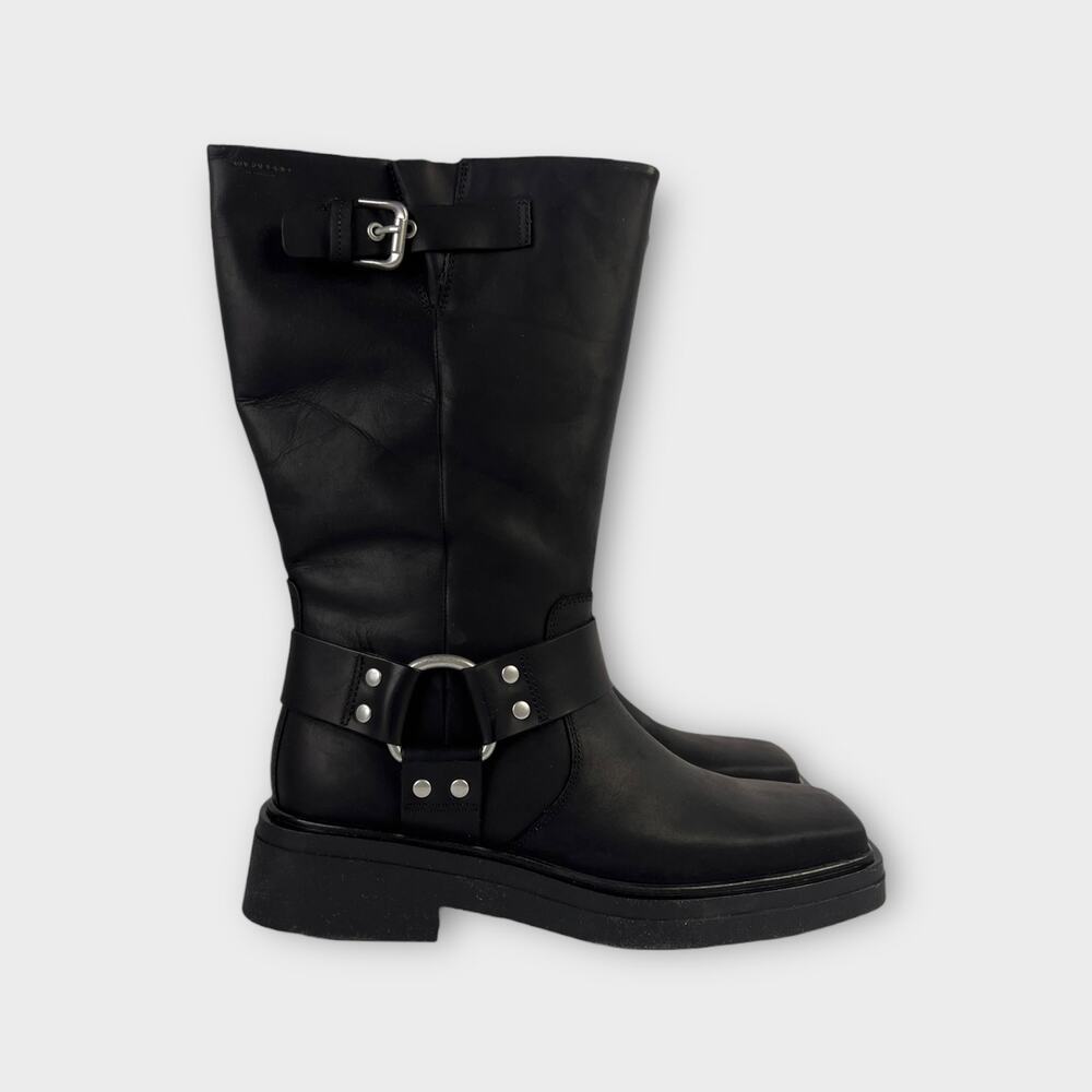 Vagabond Eyra Leather Moto Boot in Off Black Size 40 US 10 NEW - Picture 4 of 14